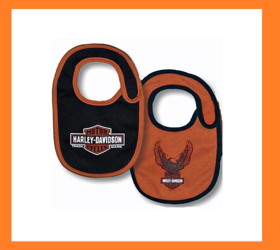 7059309 set 2 bavaglioli bambino baby neonato Harley Davidson - Immagine 1 di 1