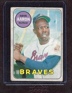 1969 OPC O-Pee-Chee #100 Hank Aaron, Atlanta Braves, HOF, Fair!