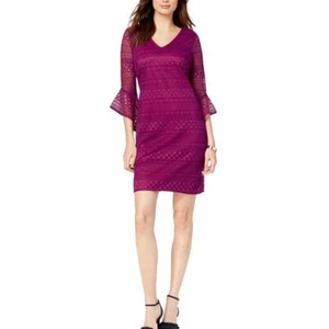 ALFANI NUEVO Vestido Vaina Para Mujer Encaje 3/4 Manga Campana Cuello en V TEDO - Imagen 1 de 7