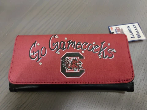 Officially Licensed South Carolina Gamecocks Women's Tri-Fold Wallet - Red Cover