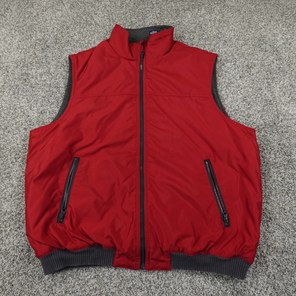 Ralph Lauren Chaps Vest Mens XL Red Fleece Lined Windbreaker Bomber Jacket Coat - Image 1 of 4