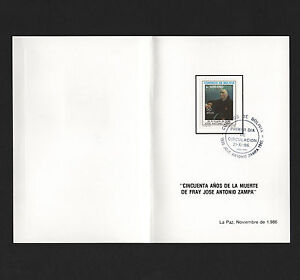 OPC 1986 Bolivia Sc#735 FDC Folio Booklet