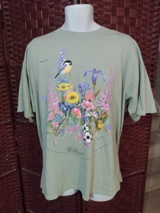 Vintage Wildflowers T Shirt 90s Y2K Flowers Birds Nature XL Flower Banff - Bild 1 von 7