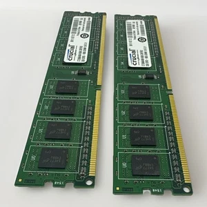 Crucial By Micron 2GB x2 (4GB) CT25664BA160B 240 Pin DIMM DDR3 USED TESTED - Picture 1 of 5