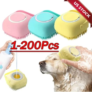 Haustier Hund Katze Silikon Softy Massage Bad Bürste Schrubber Shampoo Spender Dusche - Bild 1 von 14