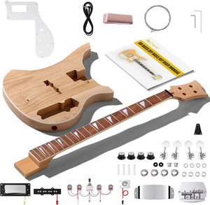Kits de bajo eléctrico hágalo usted mismo - Cuerpo de madera de fresno tostado, mástil de arce y laurel Woo - Imagen 1 de 12