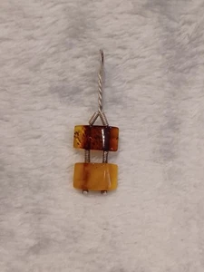 Baltic Amber & Sterling Silver 925 Handmade Necklace Pendant - Picture 1 of 4