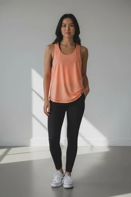 MARIKA TEK Orange Racer Back Athletic Tank Top Sz XL Dri-Wik Performance Wear - Image 1 of 4