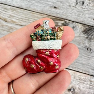 Broche prendedor medias navideñas joyería vintage - Imagen 1 de 2