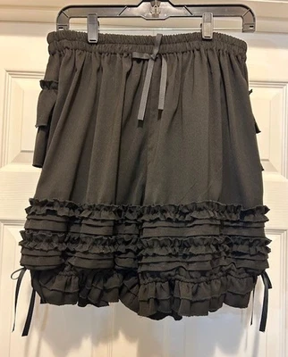 Women's Sexy Black Cosplay Lace & Ruffle Layered Panties w/ Bow - Halloween  - Image 1 of 2