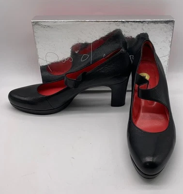 Zapatos de salón Mary-Jane Pas De Rouge para mujer de cuero negro mini plataforma talla 42 EE. UU. 12 Foto 1 de 4