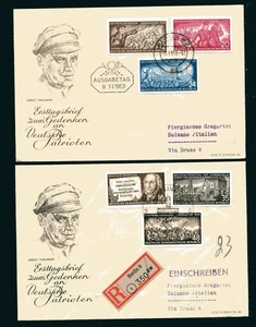 ALEMANIA RDA 1953 dos cubiertas st. de BERLÍN a Italia - Imagen 1 de 2