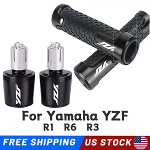 For Yamaha YZF R1 R6 R3 Motorcycle Handlebar Grips Handle Hand Grips Cap Cover - Imagen 1 de 9