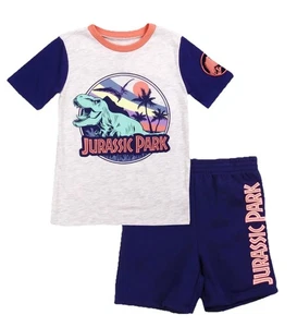 Nuevo conjunto de 2 piezas de camisa corta Parque Jurásico 2T para niño pequeño lindo conjunto de dinosaurios - Imagen 1 de 3