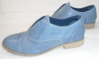 Zapatos sin cordones Naughty Monkey para mujer de cuero azul, talla 6 Foto 1 de 4