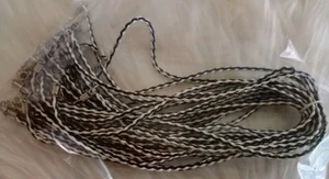 New Braided Faux Leather Necklace Cord for Pendants Black & White 17" + Extender - Picture 1 of 4