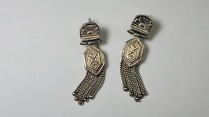 Vintage Pair Krissos Greece .925 Sterling Silver Dangle Earrings - Picture 1 of 6