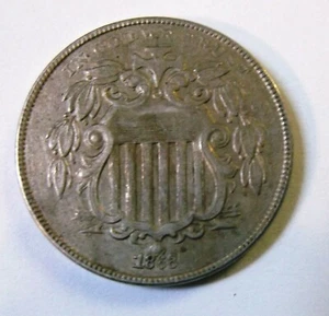 1868 Shield Nickel  XF + - Imagen 1 de 3