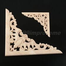 Carved Clear Wooden Onlay Applique Wall Door Cabinet Decorative Decal European