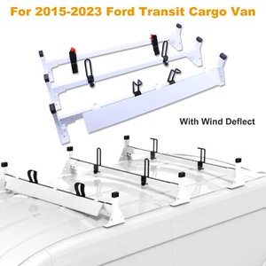 3 Bar Ladder Roof Rack W/Wind Deflector For 2015-2023 Ford Transit Cargo Van new - Picture 1 of 16