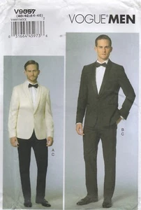 Vogue Sewing Pattern 9097 Men's Evening Jacket & Trousers, Curved Collar 34"-46" - Picture 1 of 19