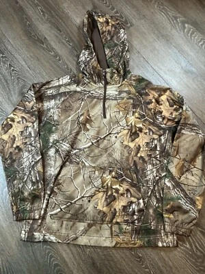 Gamehide Hoodie Adult Large 1/2 Zip Camo Hooded Sweatshirt Real Tree Camouflage - Image 1 of 4