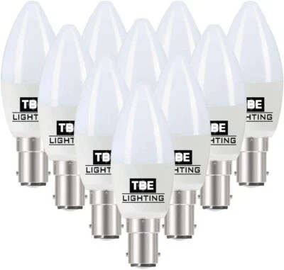 TBE Lighting Dimmable LED Candle Bulbs,5w,Warm White 2700K,450 Lumens job lot 18 - Image 1 of 4
