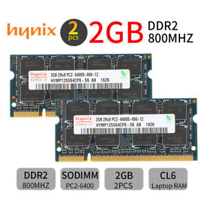 Hynix 4GB Kit 2x 2GB DDR2 800MHz PC2-6400S 2Rx8 200Pin SODIMM Laptop Memory UK
