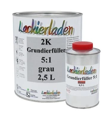 SET Grundierfüller 5:1 grau inkl. Härter 3,0 L Grundierung 2,5 L Härter 0,5 L - Bild 1 von 4