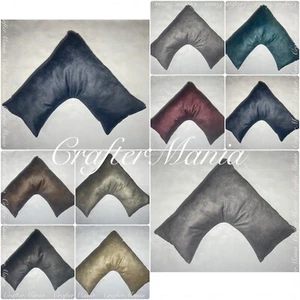 Handmade Rustique Velvet V Shape Orthopaedic Neck Support Pillowcase or Filled - Picture 1 of 10