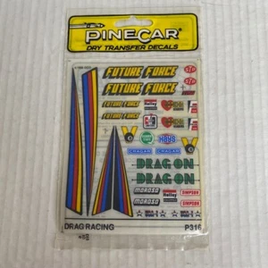 PineCar P316 Drag Racer Dry Transfer Aufkleber - Bild 1 von 2