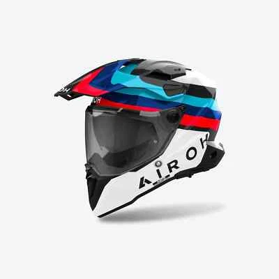 CASCO INTEGRALE AIROH COMMANDER 2 DOOM BLACK GLOSS BIANCO ROSSO BLU TAGLIA M - Immagine 1 di 3