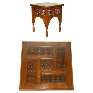 NICE 19TH CENTURY HAND CARVED LIBERTY'S LONDON MOORISH SIDE END LAMP WINE TABLE - Picture 1 of 24