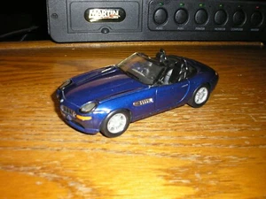 NICE 1/32 5 1/2" 1999 BMW Z8 Roadster Convertible Blue Pull Back Action Free SH - Picture 1 of 6