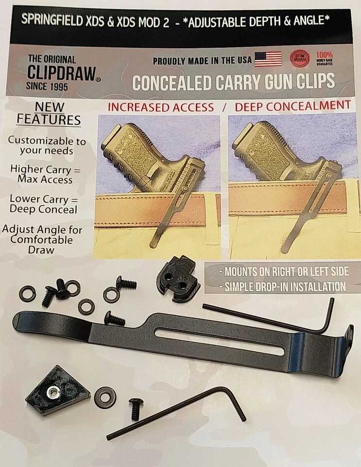 Clipdraw Holster Clip Springfield XDS Pistol Ambidextrious - Image 1 of 4