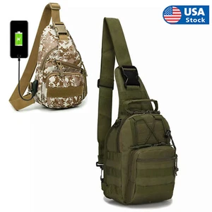 Outdoor Hiking MenTravel Tactical Sling Bag Molle Crossbody Pack Chest Backpack - Picture 1 of 29