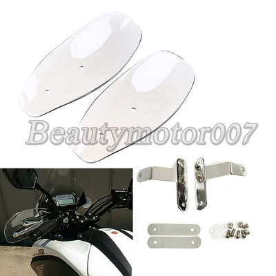 Clear Motorcycle Hand Guard Cold Wind Deflector Shield For Harley Touring Honda - Imagem 1 de 4