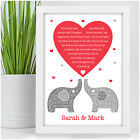PERSONALISED Elephant Couples Gifts for Girlfriend Boyfriend Wife Anniversary