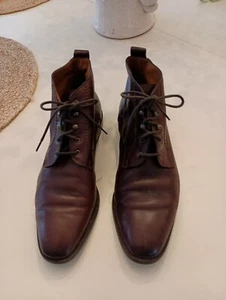 The J Peterson Co Women's Italian Brown Leather 7.5M Ankle Boots Vibram Theatre - Picture 1 of 17