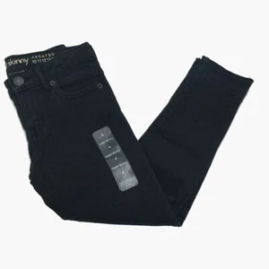 New Gymboree Super Skinny Girls Black Denim Jeans Pants Adjustable Waist - Picture 1 of 5