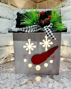 Rosa Zebra Schneemann Box Simmertopf Akzentschirm Kerzenaufsatz Weihnachten Winter - Bild 1 von 5