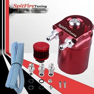 Oil Catch Can Reservoir Baffled Tank Breather Filter Universal Red Fits Chrysler - Foto 1 di 10