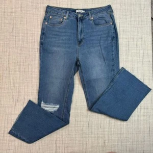 Avec Les Filles Cropped Kick Distressed Jeans Size 28 - Picture 1 of 8