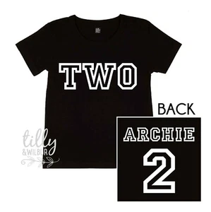 Two Personalised Boys 2nd Birthday T-shirt, 2nd Birthday Gift, Two Today T-Shirt - Picture 1 of 4