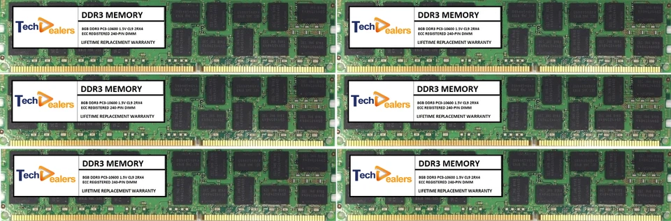 48GB (6X 8GB) DDR3-1333 PC3-10600 Memory RAM for APPLE MAC PRO 5,1 Westmere - Image 1 of 3