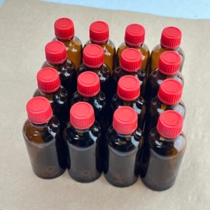 16x Braune Apotheker Tropfflasche 50ml mit rotem Schraubverschluss - Bild 1 von 10