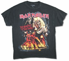 Iron Maiden Number of the Beast Stonewashed Black T Shirt New Official