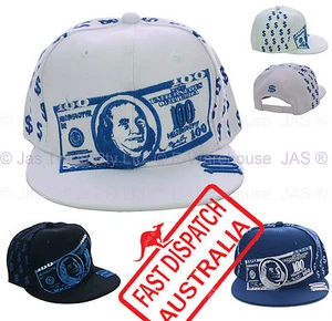Snapback Snap Back Hip Hop Flat Peak Brim Baseball Cap Hat American Dollar Note - Picture 1 of 14
