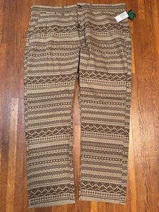 Pantalone LR GEANS uomo 44x31,5 marrone chino dritto outdoor escursionismo geometrico azteco - Foto 1 di 12