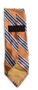 ROBERT TALBOTT Best of Class Mens Silk Necktie USA Designer Striped Peach - Picture 1 of 1